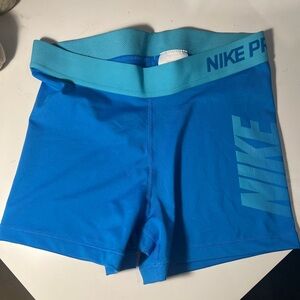 Nike Pro Teal and Blue Shorts